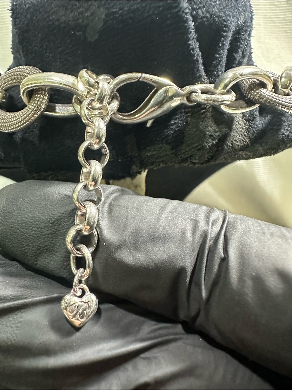 Vtg: Brighton CHUNKY Cordoba Heart Pendant Chain Link Necklace - Picture 12 of 13